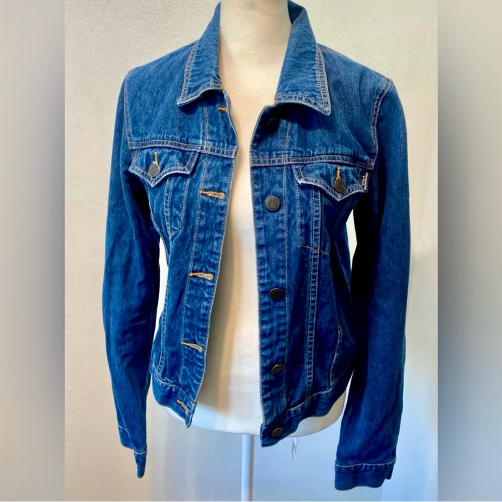 Vtg.Abercrombie & Fitch-Y2K Classic Blue Spring Denim jacket.100%Cotton.Size S